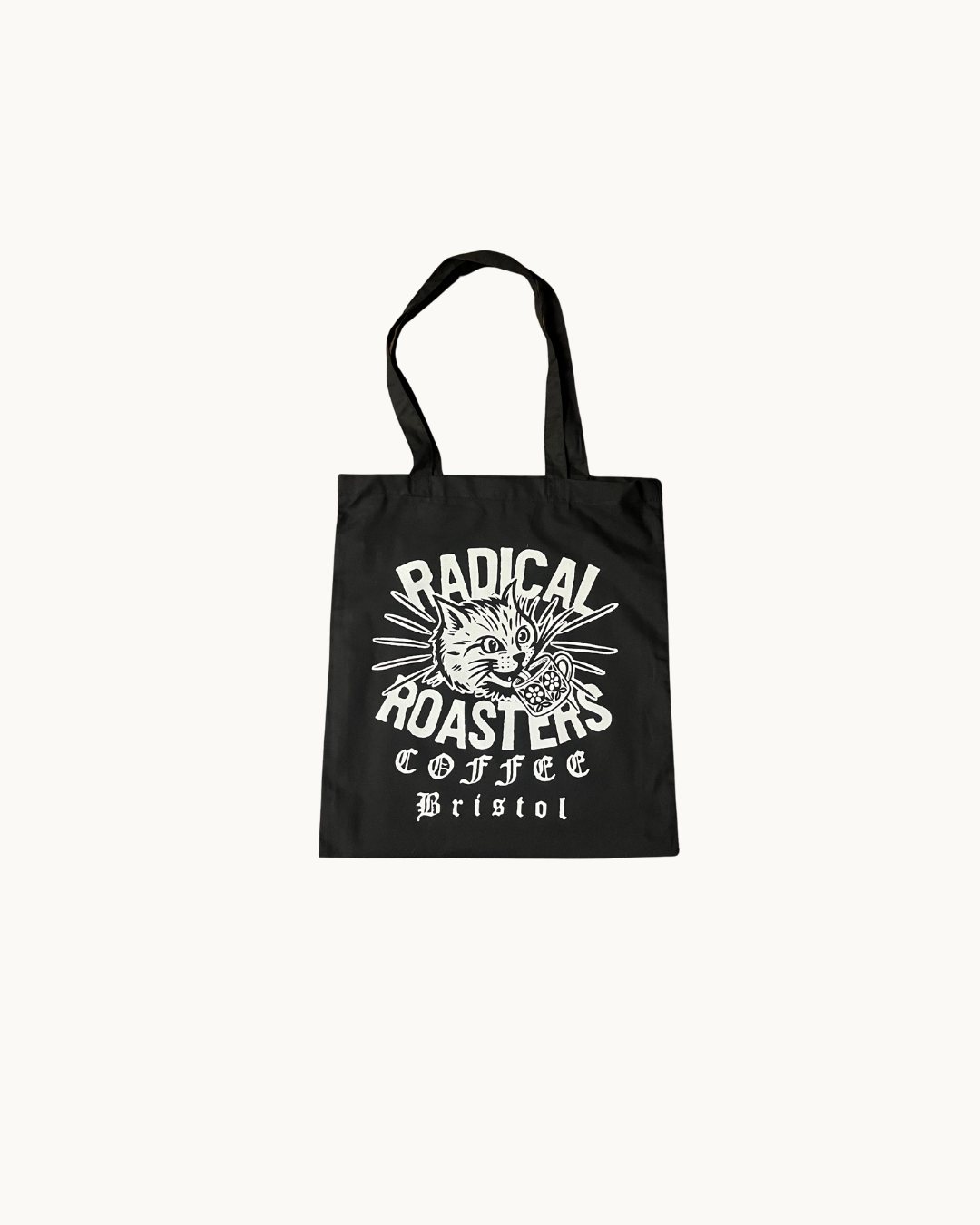 Radical Roasters Tote bag, black and white