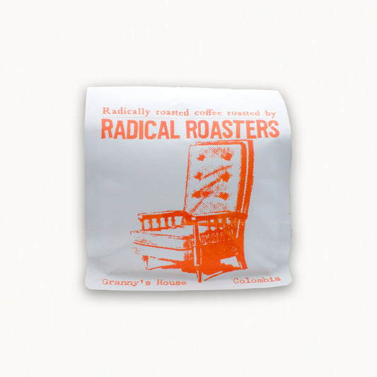 Granny’s House Colombia specialty coffee, 250g hand-screenprinted bag, roasted in Bristol by Radical Roasters