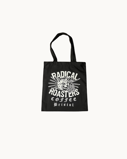 Radical Roasters Tote bag, black and white