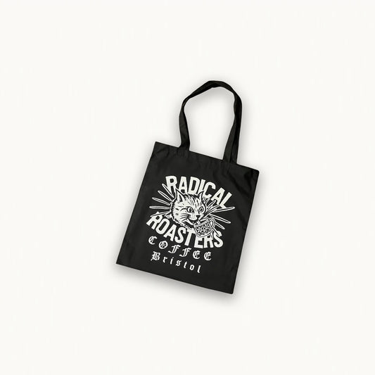 Radical Roasters Tote bag, black and white